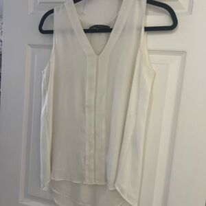 White House Black Market Ivory V-Neck Blouse